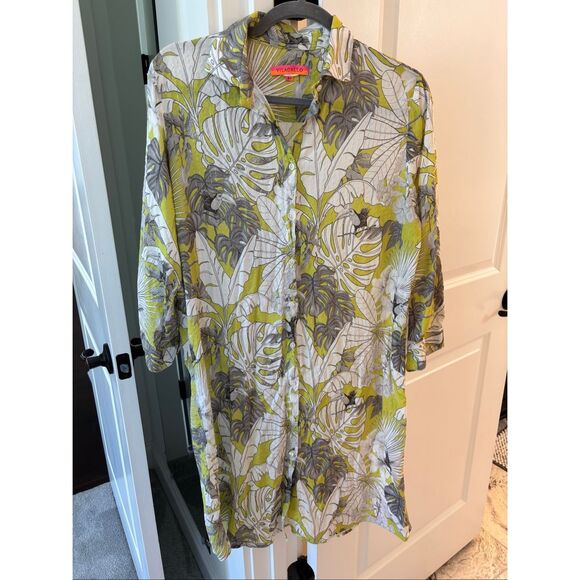 NWOT Vilagallo toucan shirtdress, $218 Sz 44/ US 12 E39 - Picture 1 of 7